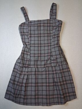 Streetwear Society Gray Plaid Mini Dress
